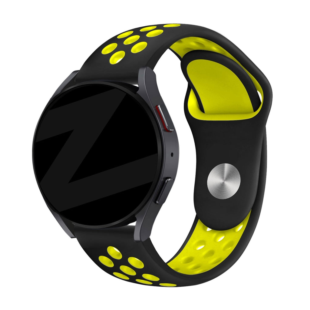 Sport Deluxe horlogebandje - 20mm - Zwart/geel