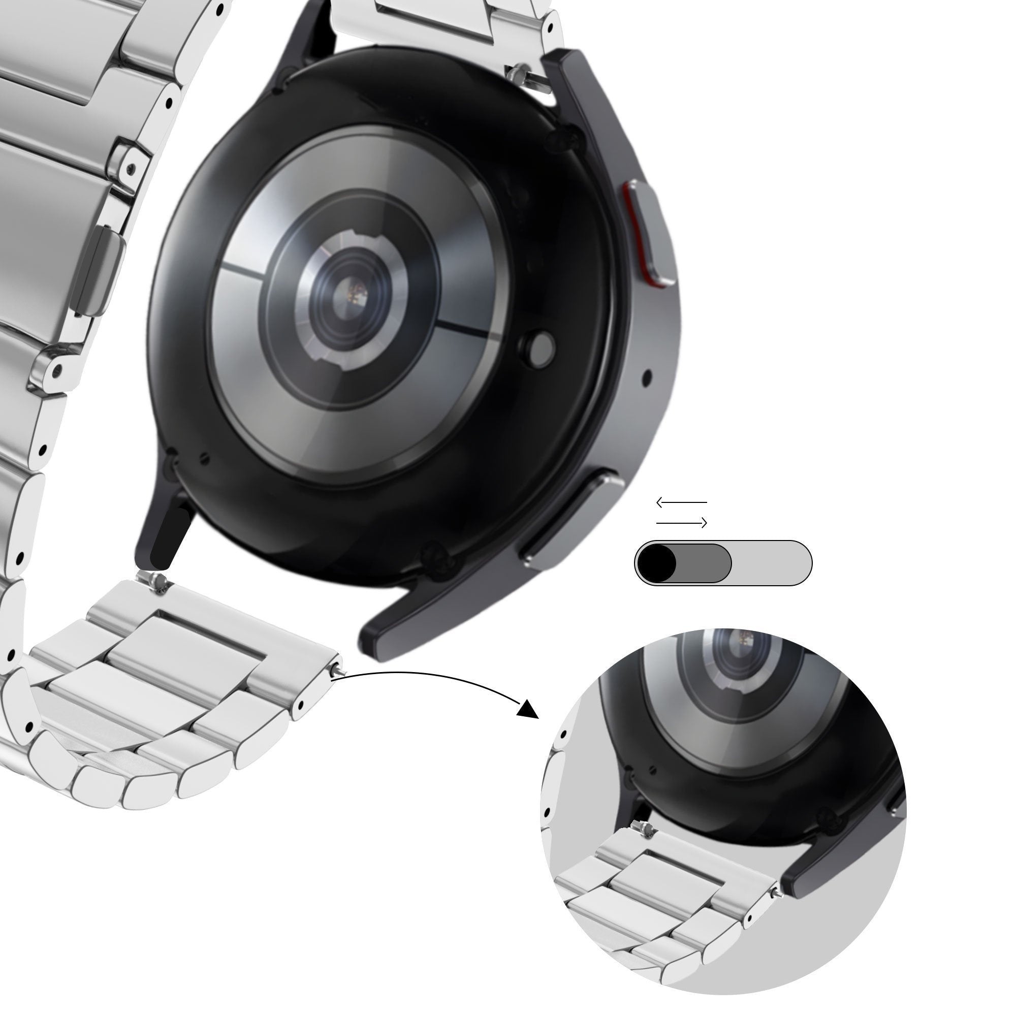 Stalen Classic horlogebandje - 22mm - Zilver