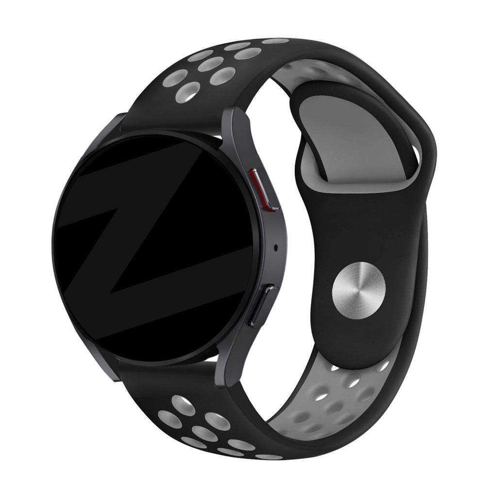 Sport Deluxe horlogebandje - 20mm - Zwart/grijs