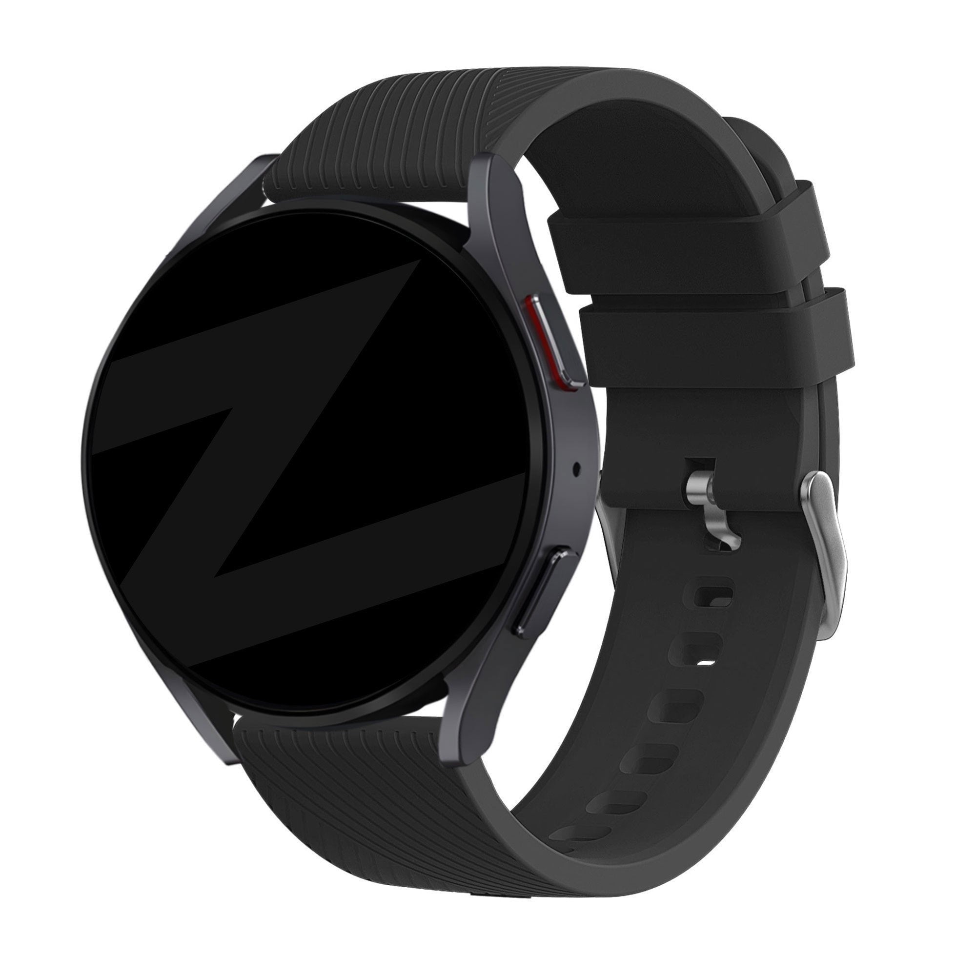 Siliconen Deluxe horlogebandje - 22mm - Zwart