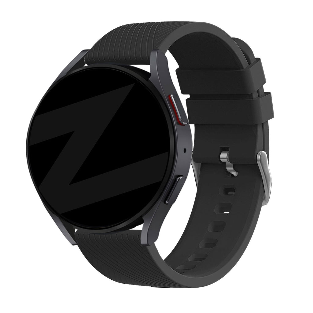 Siliconen Deluxe horlogebandje - 20mm - Zwart