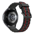Sport Gestreept horlogebandje - 22mm - Zwart/rood