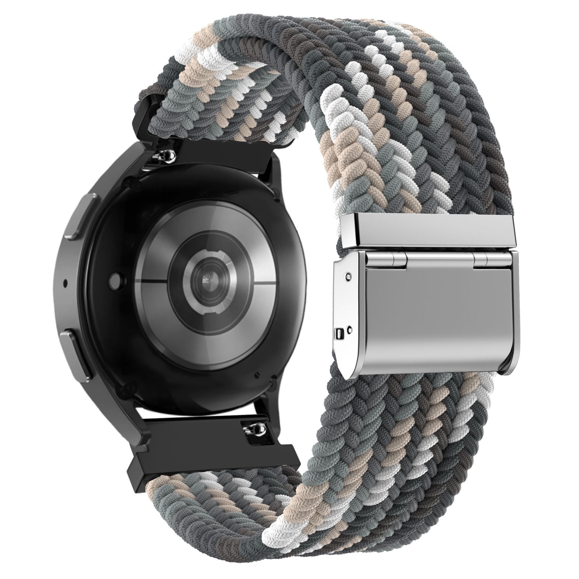 Gevlochten Nylon horlogebandje - 20mm - Zwart mix