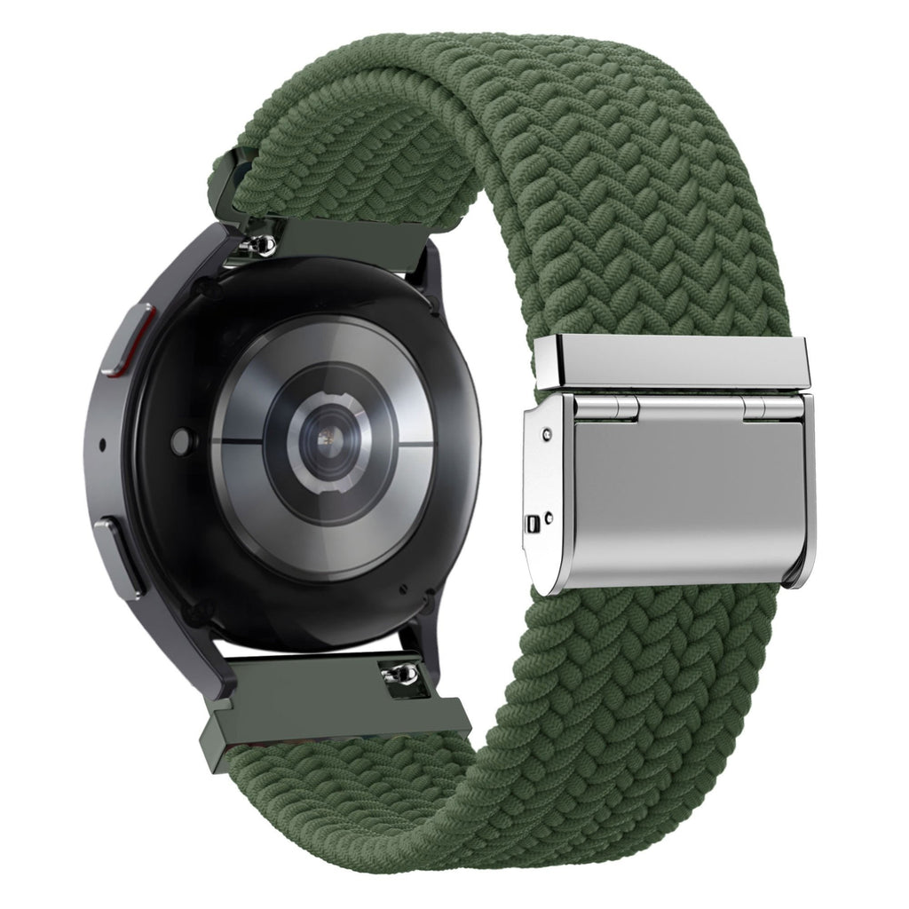 Gevlochten Nylon horlogebandje - 20mm - Olijfgroen