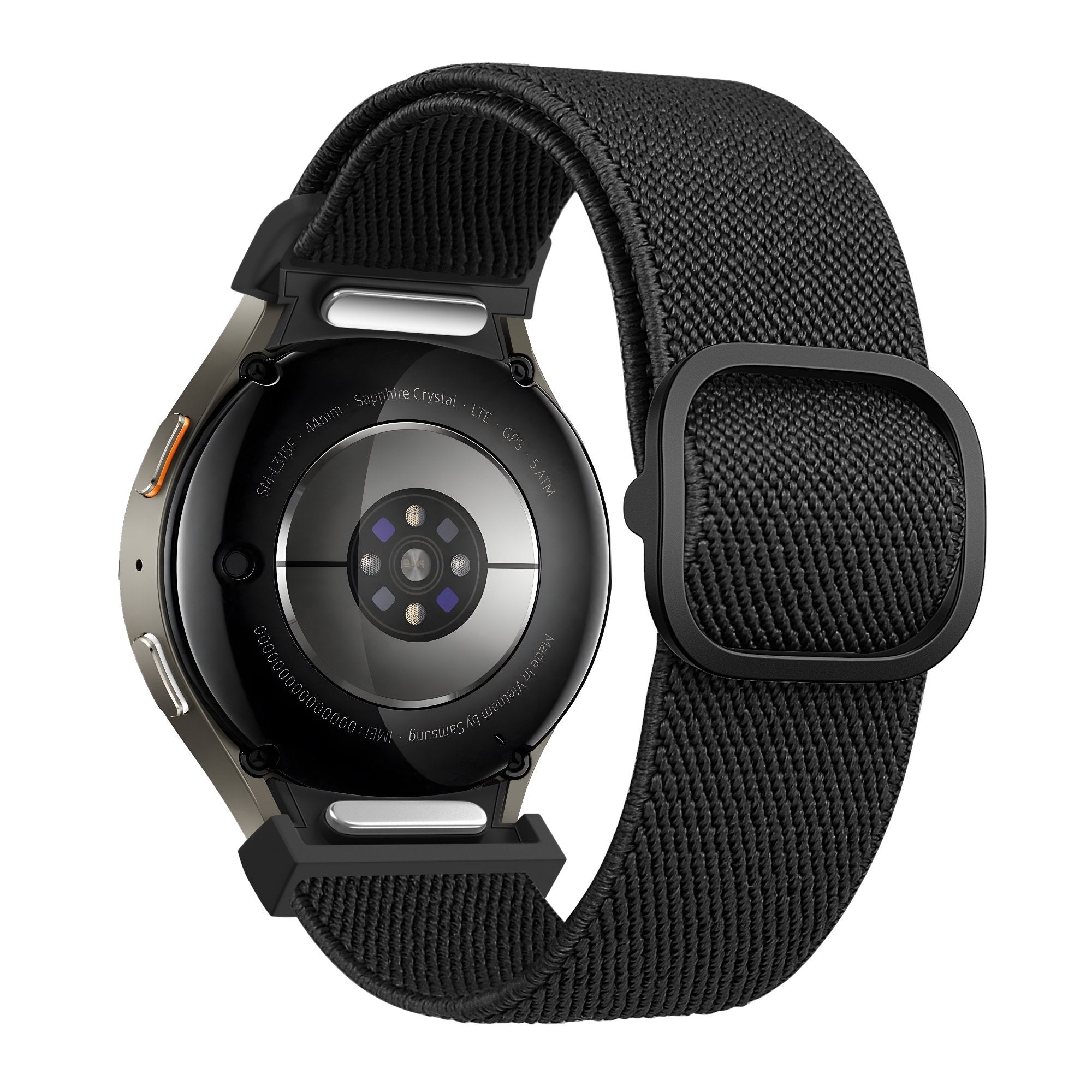 Elastische Easy Fit horlogebandje - 20mm - Zwart