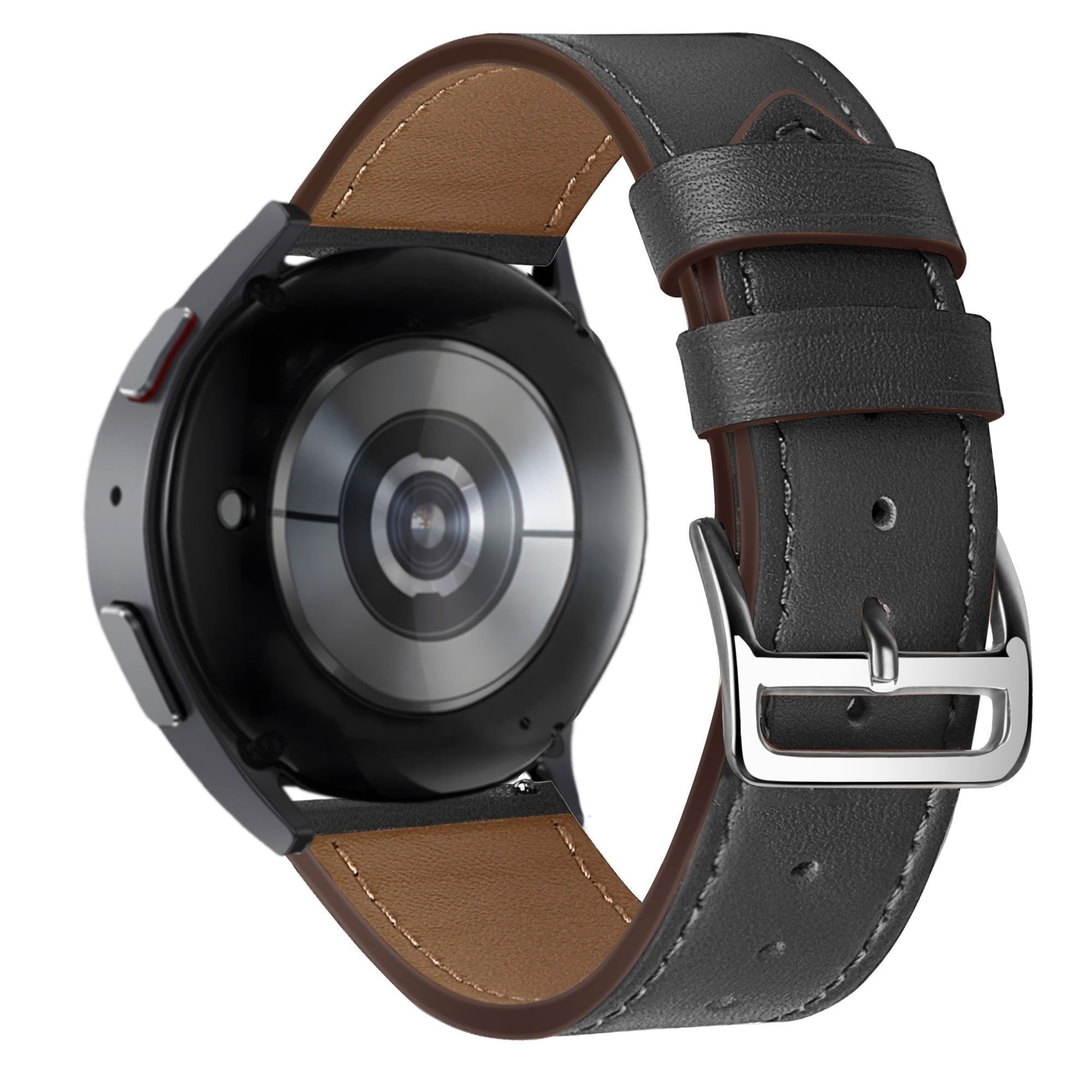 Lederen Deluxe horlogebandje - 22mm - Zwart