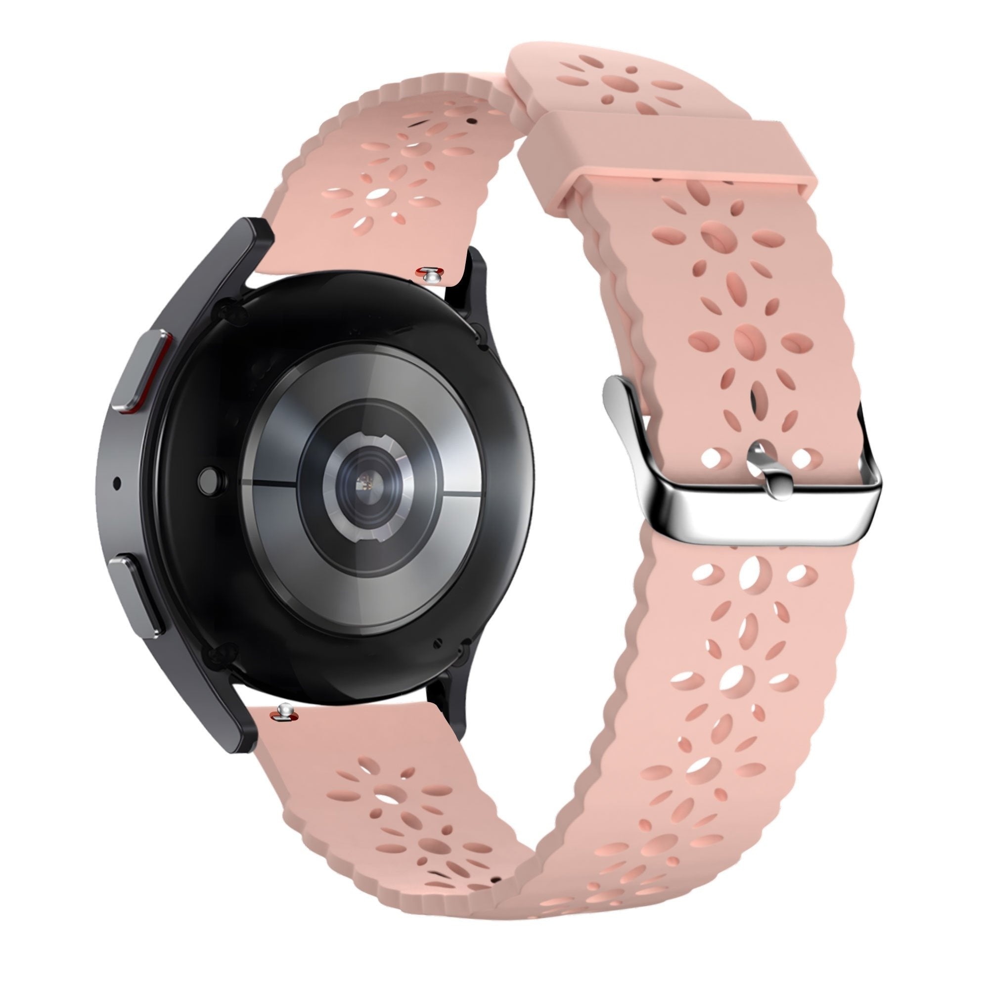 Siliconen met bloemenpatroon horlogebandje - 20mm - Roze