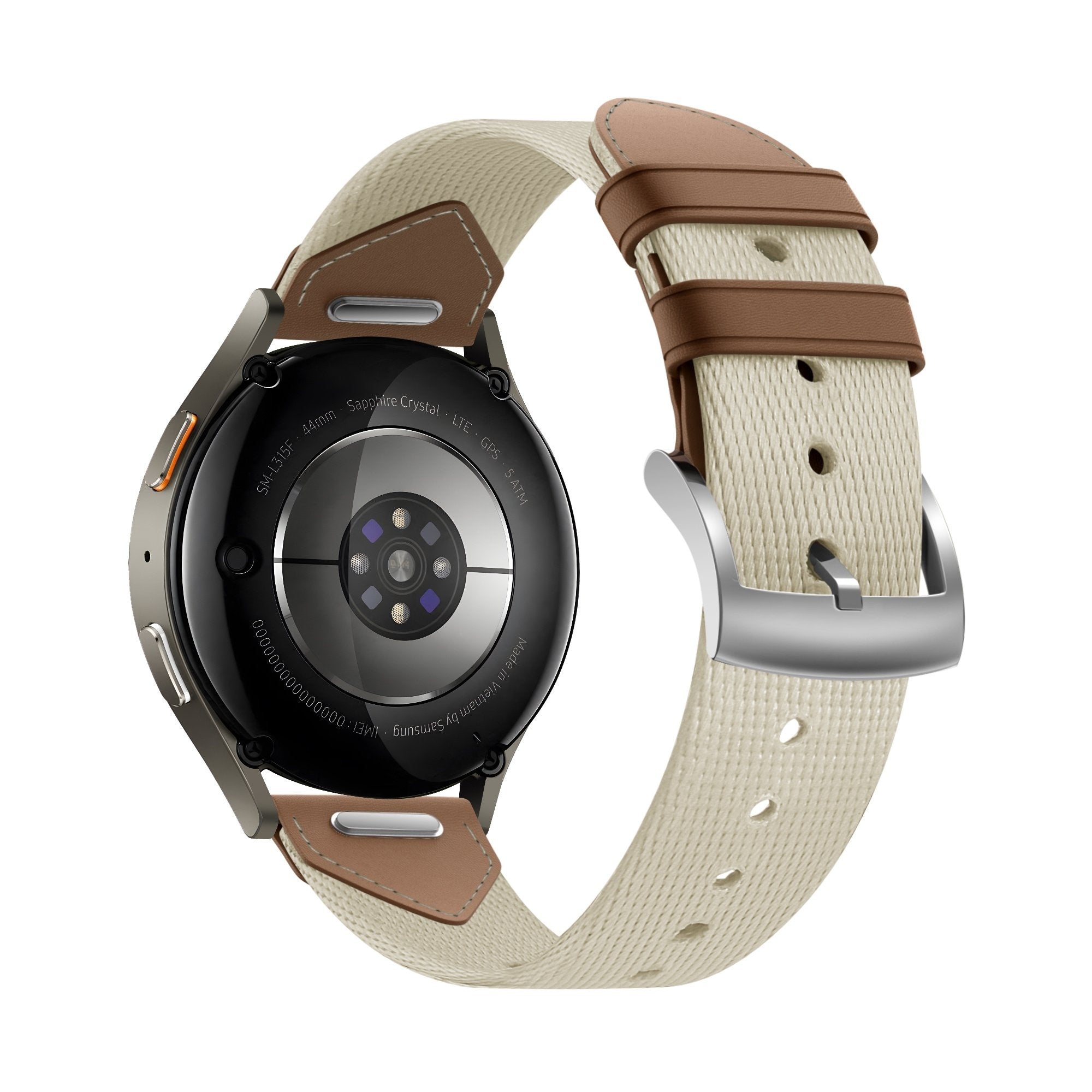 Leren Hybrid Easy Fit horlogebandje - 18mm - Beige/bruin