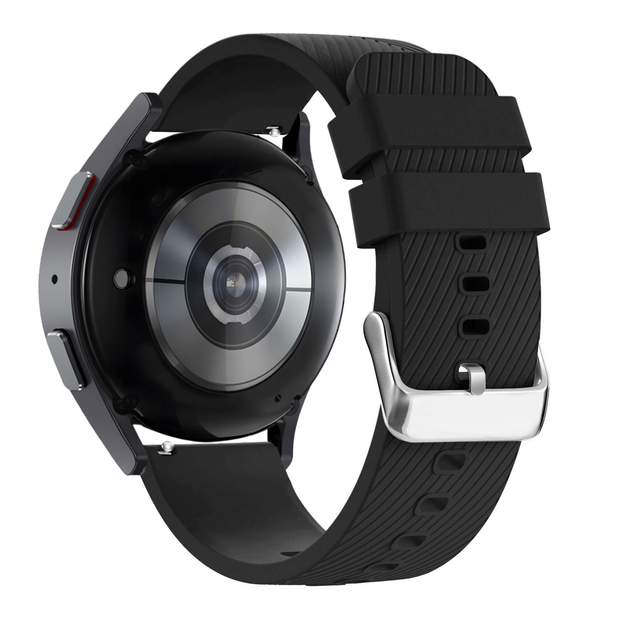 Siliconen Deluxe horlogebandje - 20mm - Zwart