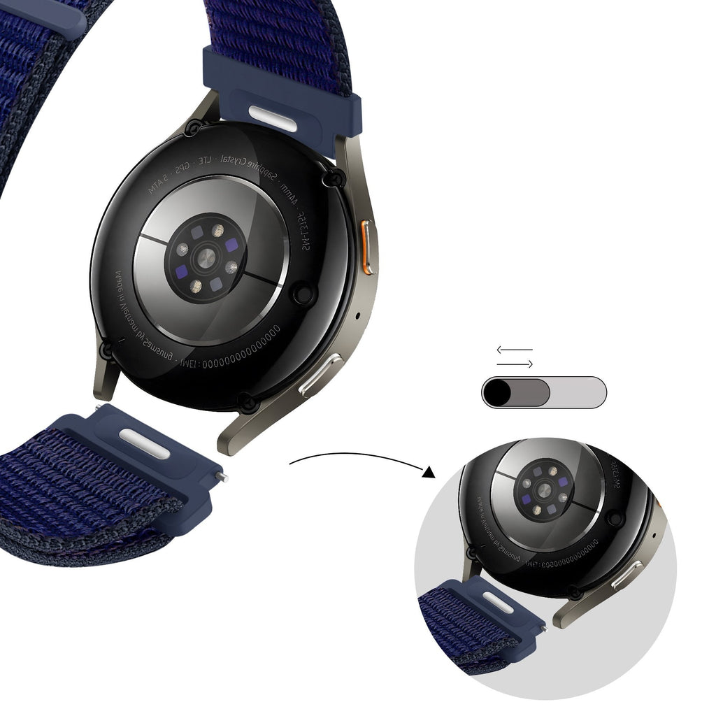 Nylon Easy Fit horlogebandje - 18mm - Blauw