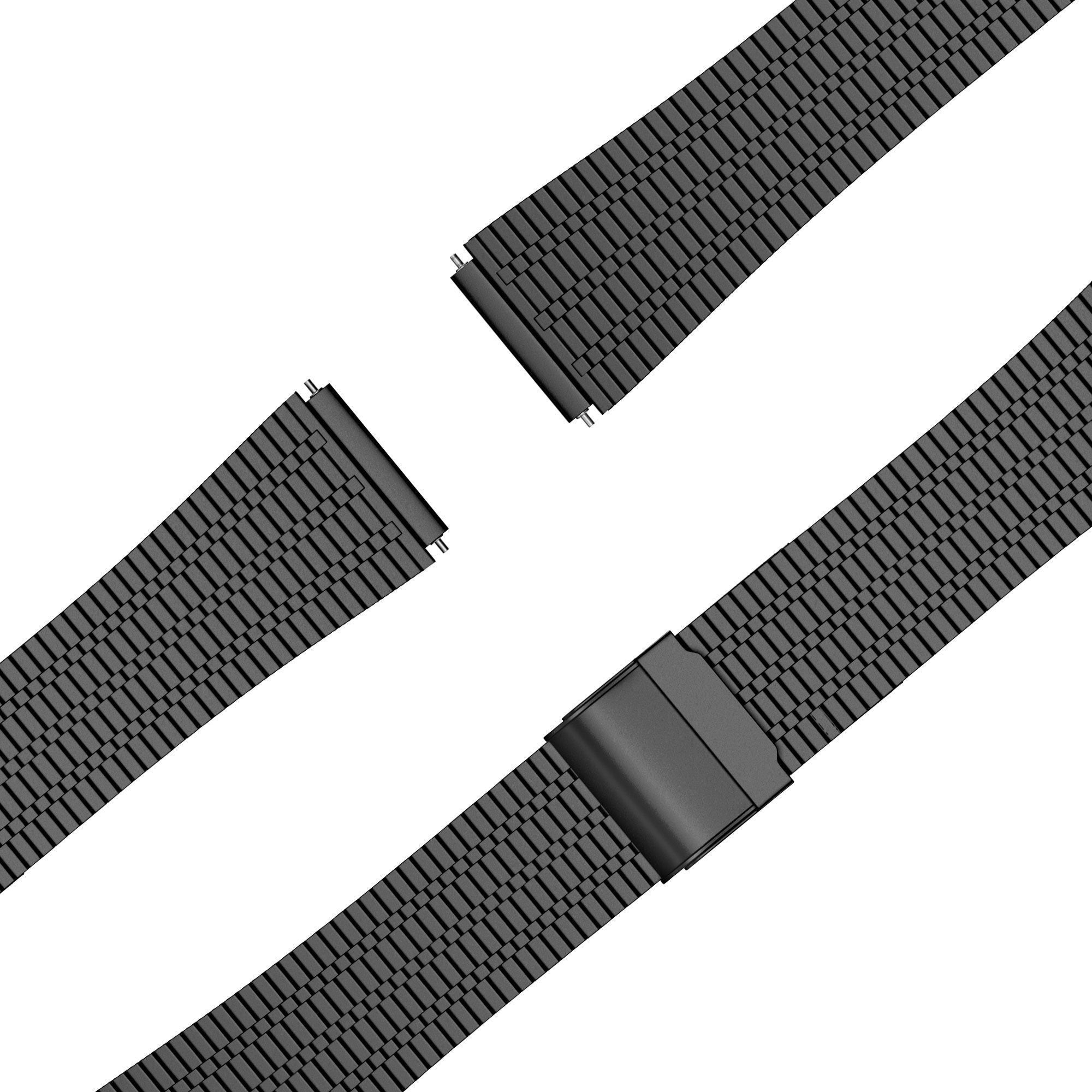 Verstelbare Stalen horlogebandje - 22mm - Zwart