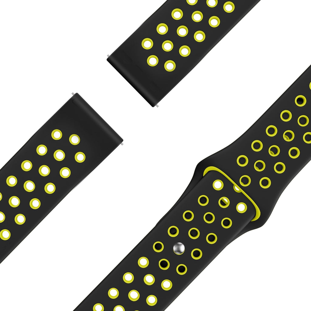 Sport Deluxe horlogebandje - 20mm - Zwart/geel
