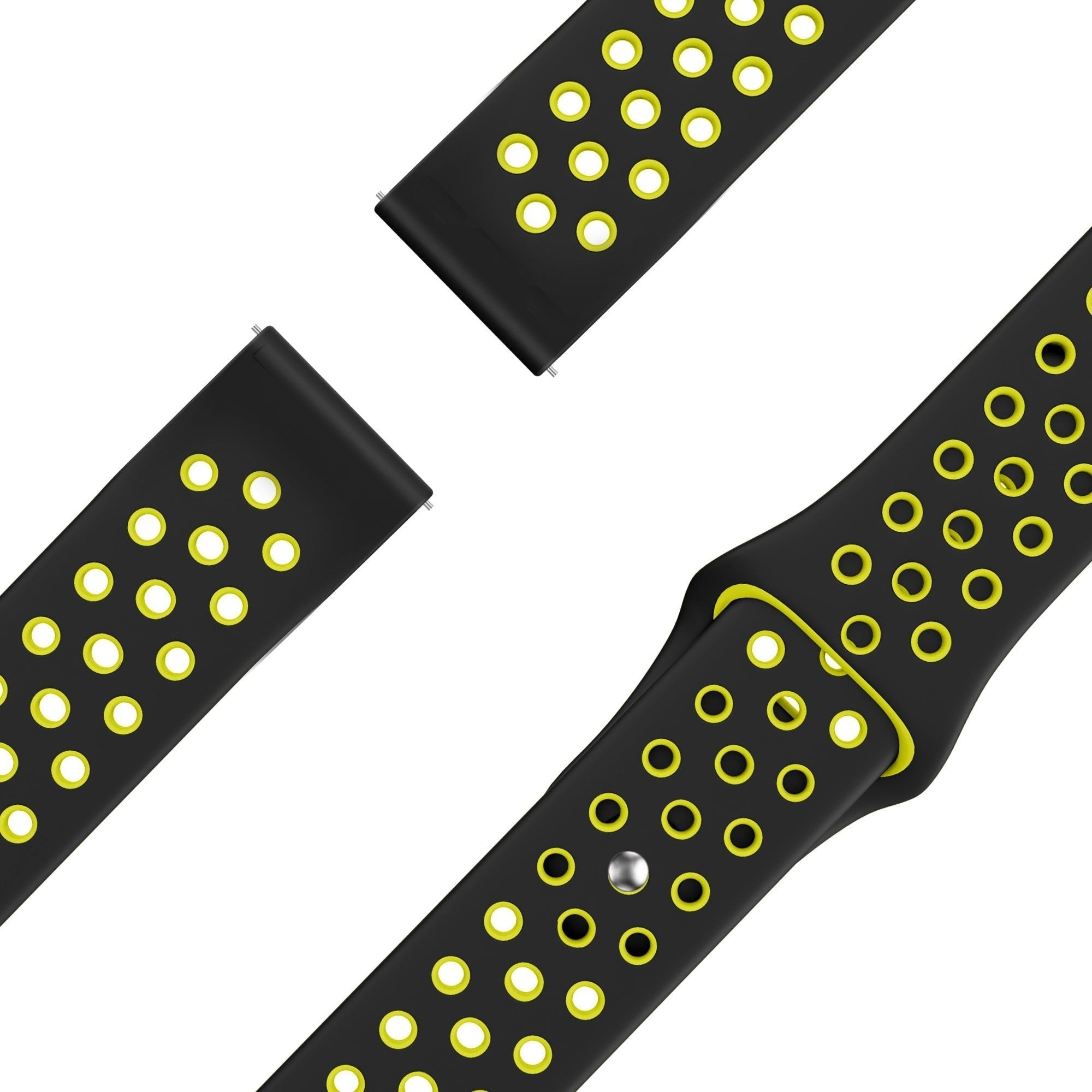 Sport Deluxe horlogebandje - 20mm - Zwart/geel