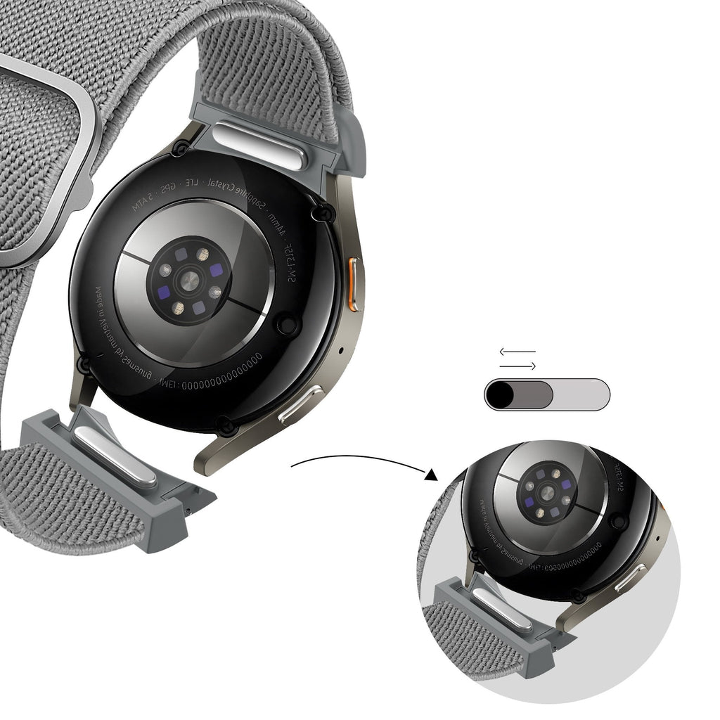 Elastische Easy Fit horlogebandje - 20mm - Grijs