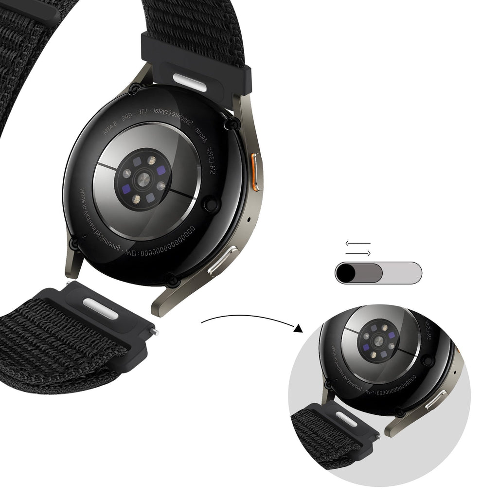 Nylon Easy fit horlogebandje - 20mm - Zwart