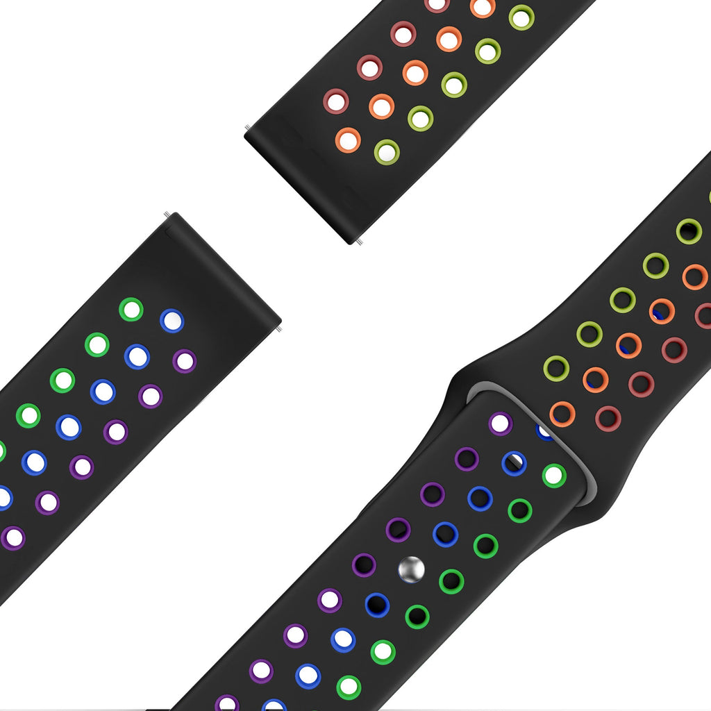 Sport Deluxe horlogebandje - 20mm - Zwart/rainbow