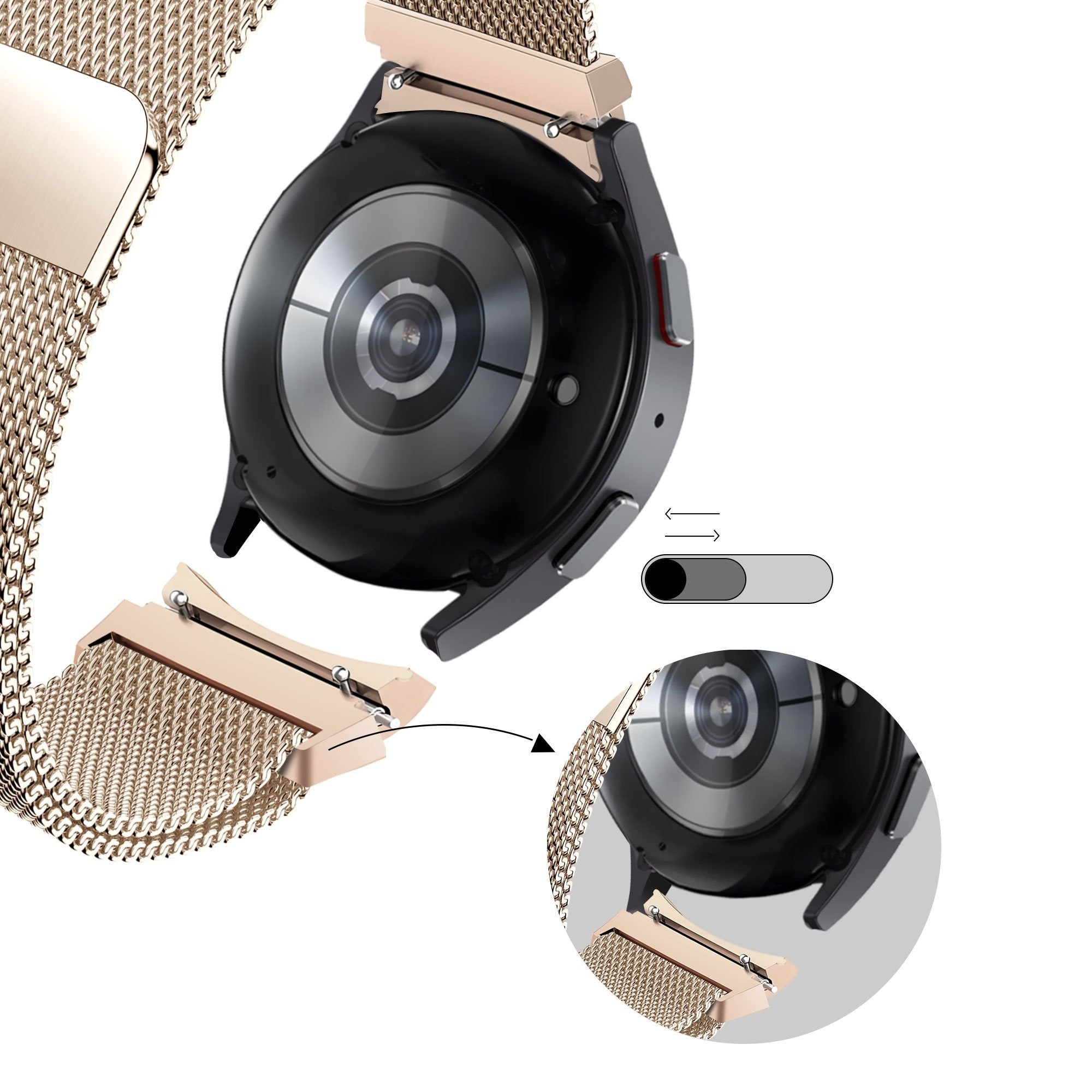 Milanese Loop horlogebandje - 20mm - Rosé goud
