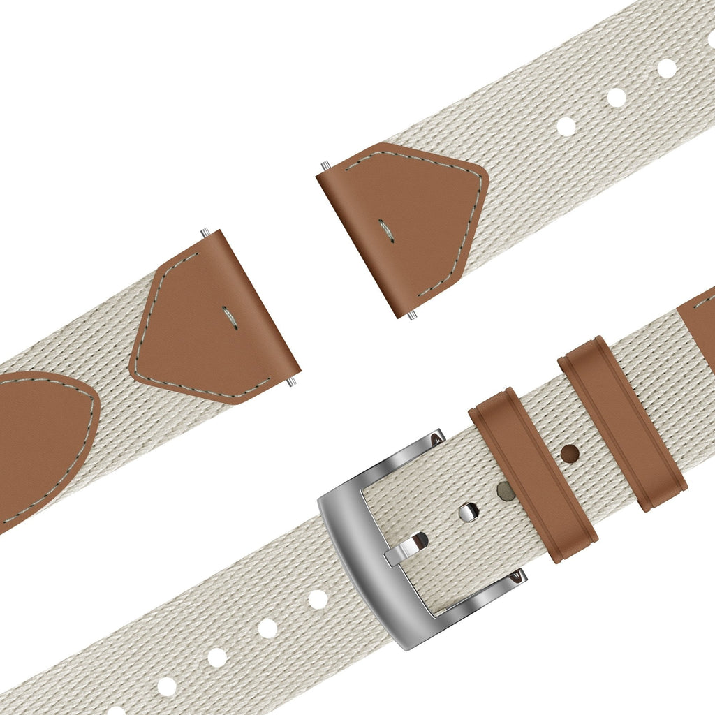 Leren Hybrid Easy Fit horlogebandje - 18mm - Beige/bruin