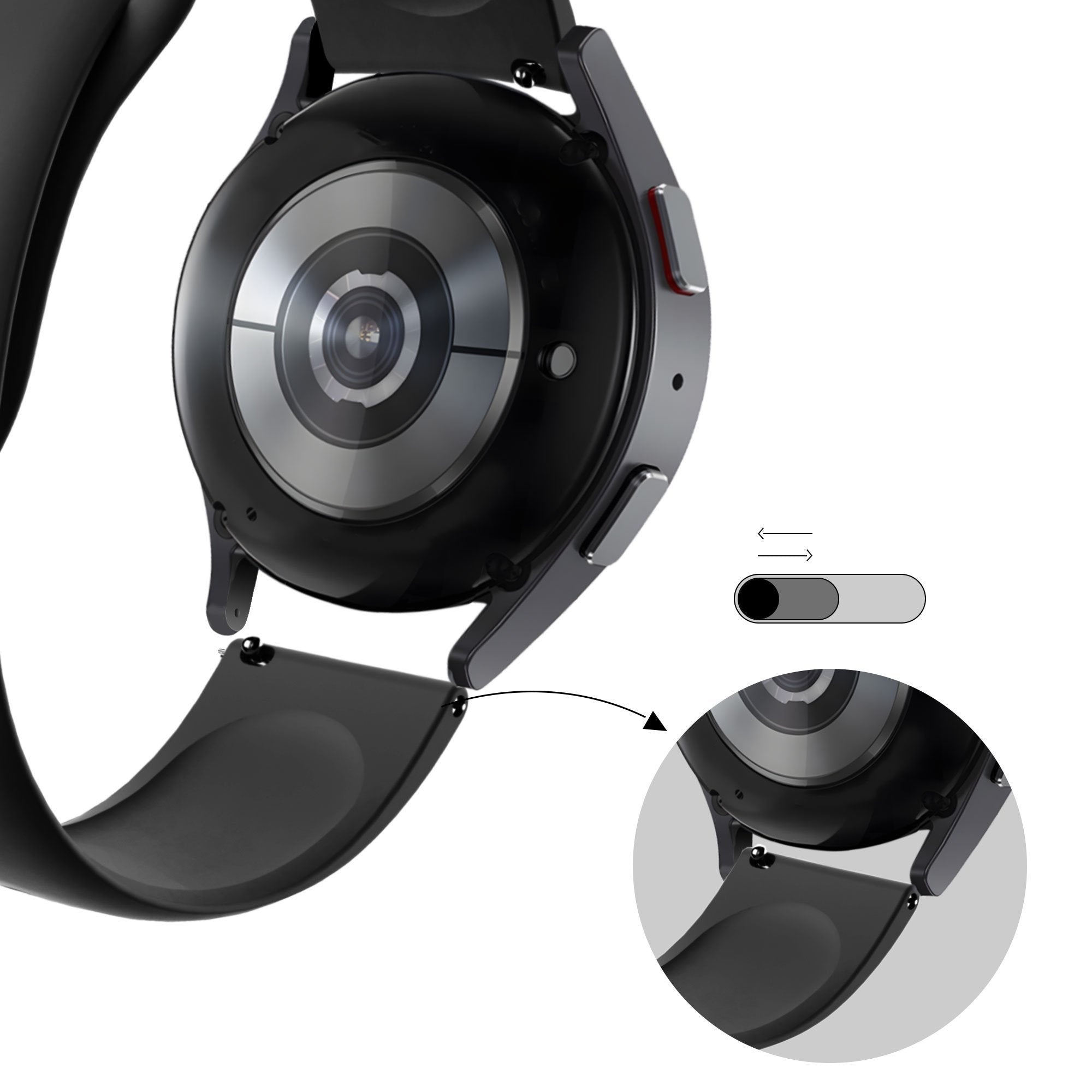 Sport Deluxe horlogebandje - 20mm - Zwart