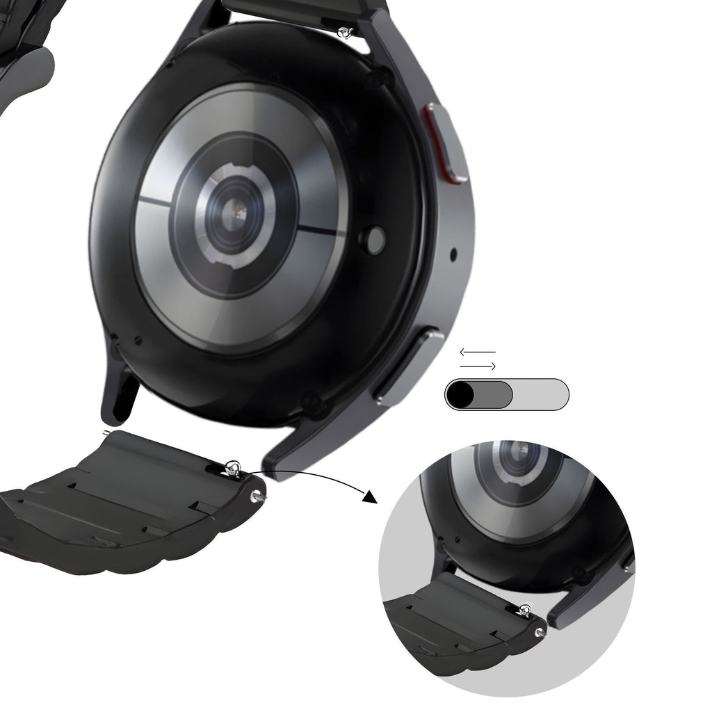 Sport Gestreept horlogebandje - 22mm - Zwart/rood