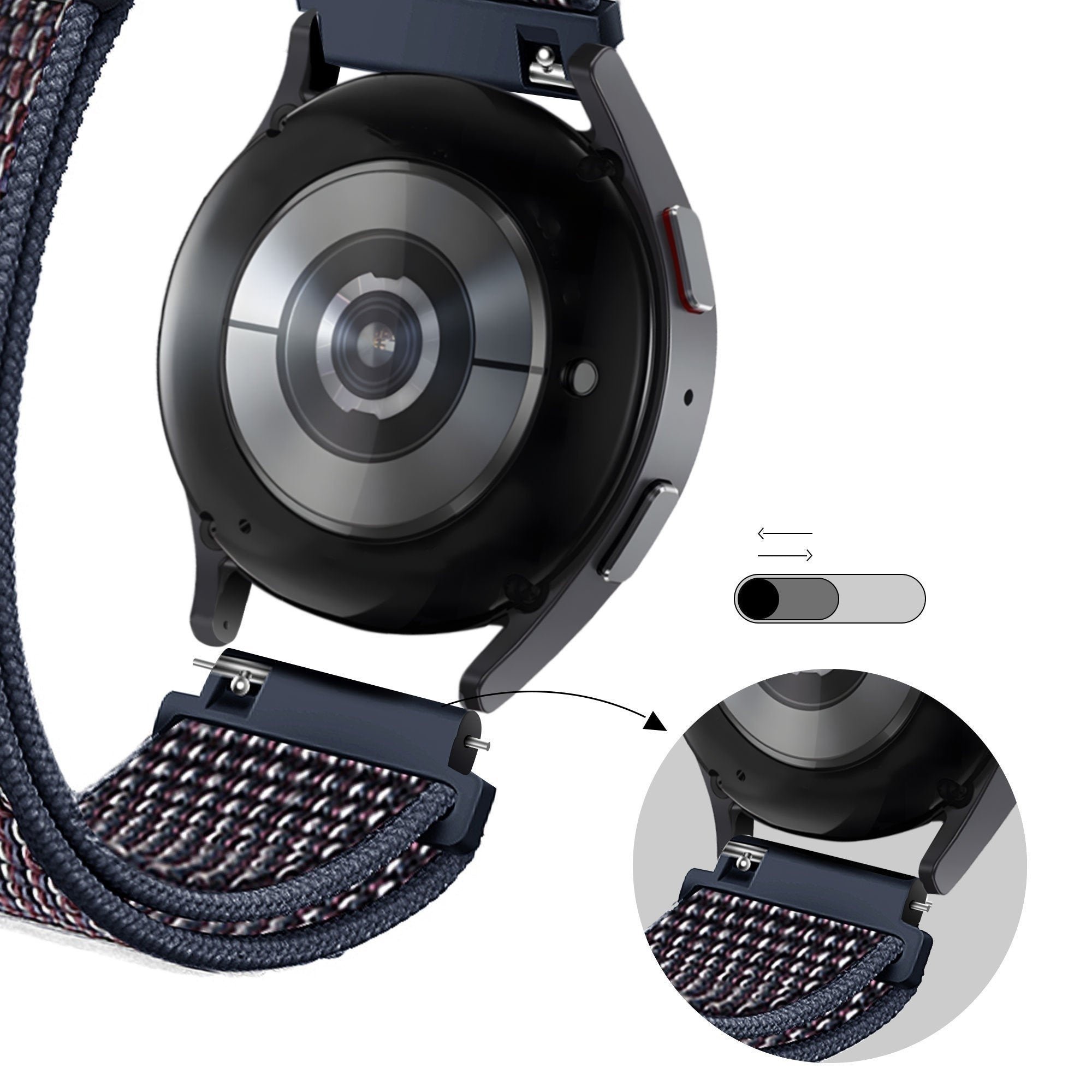 Nylon Loop horlogebandje - 22mm - Indigo