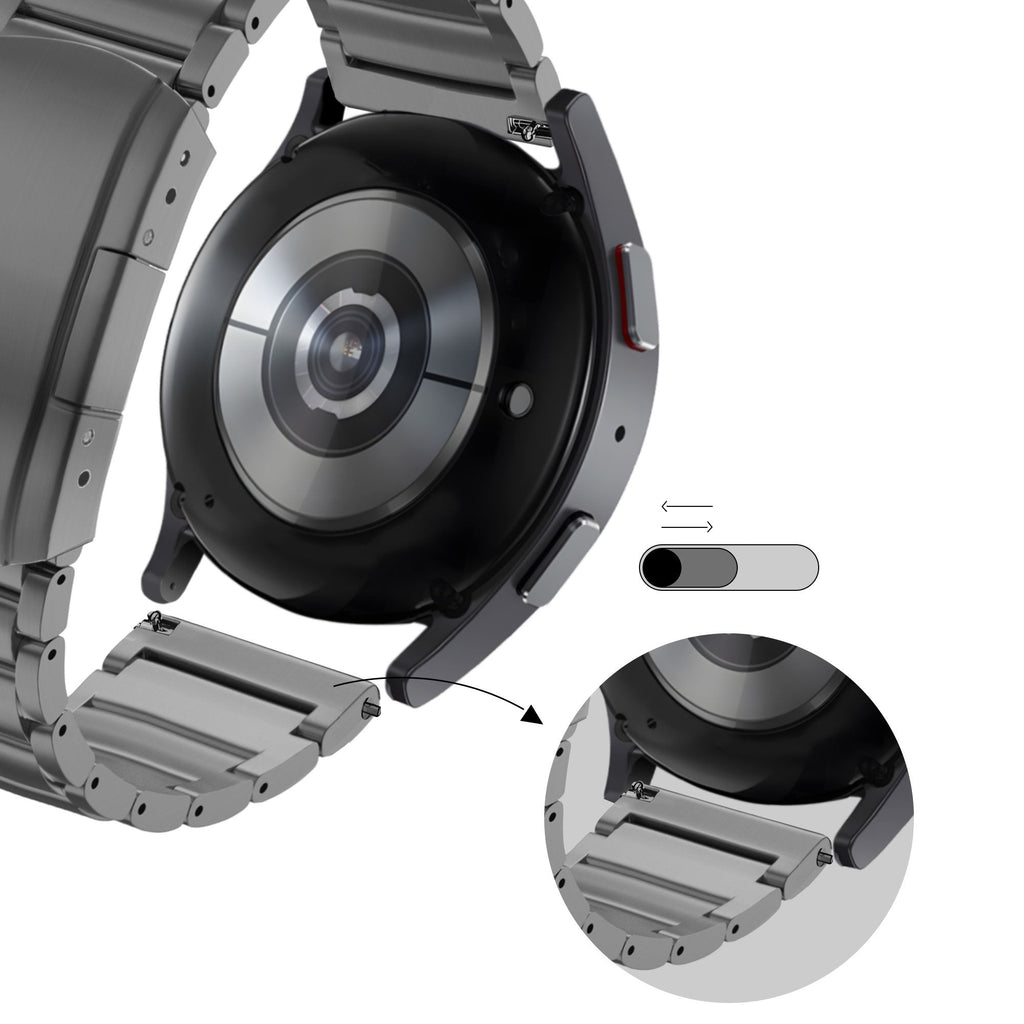 Titanium Schakel horlogebandje - 22mm - Grafiet