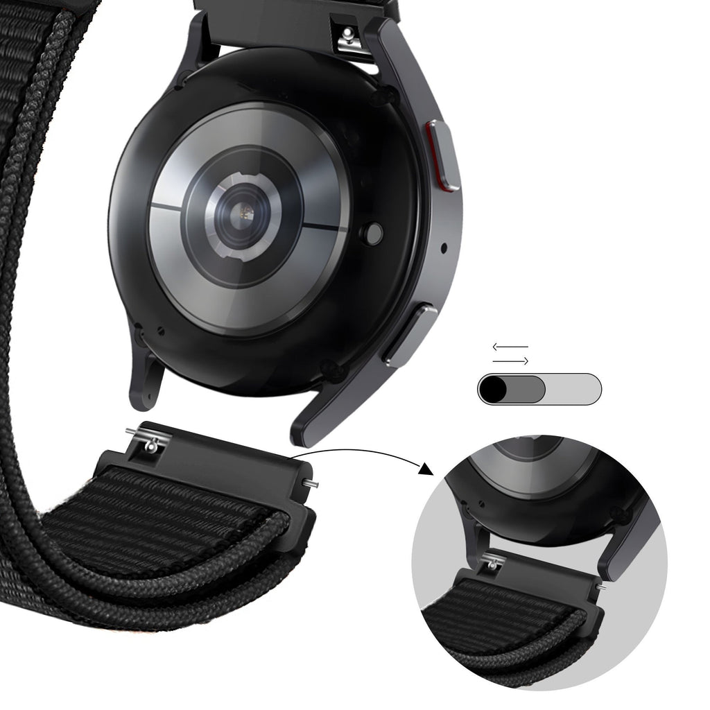 Nylon Loop horlogebandje - 20mm - Zwart