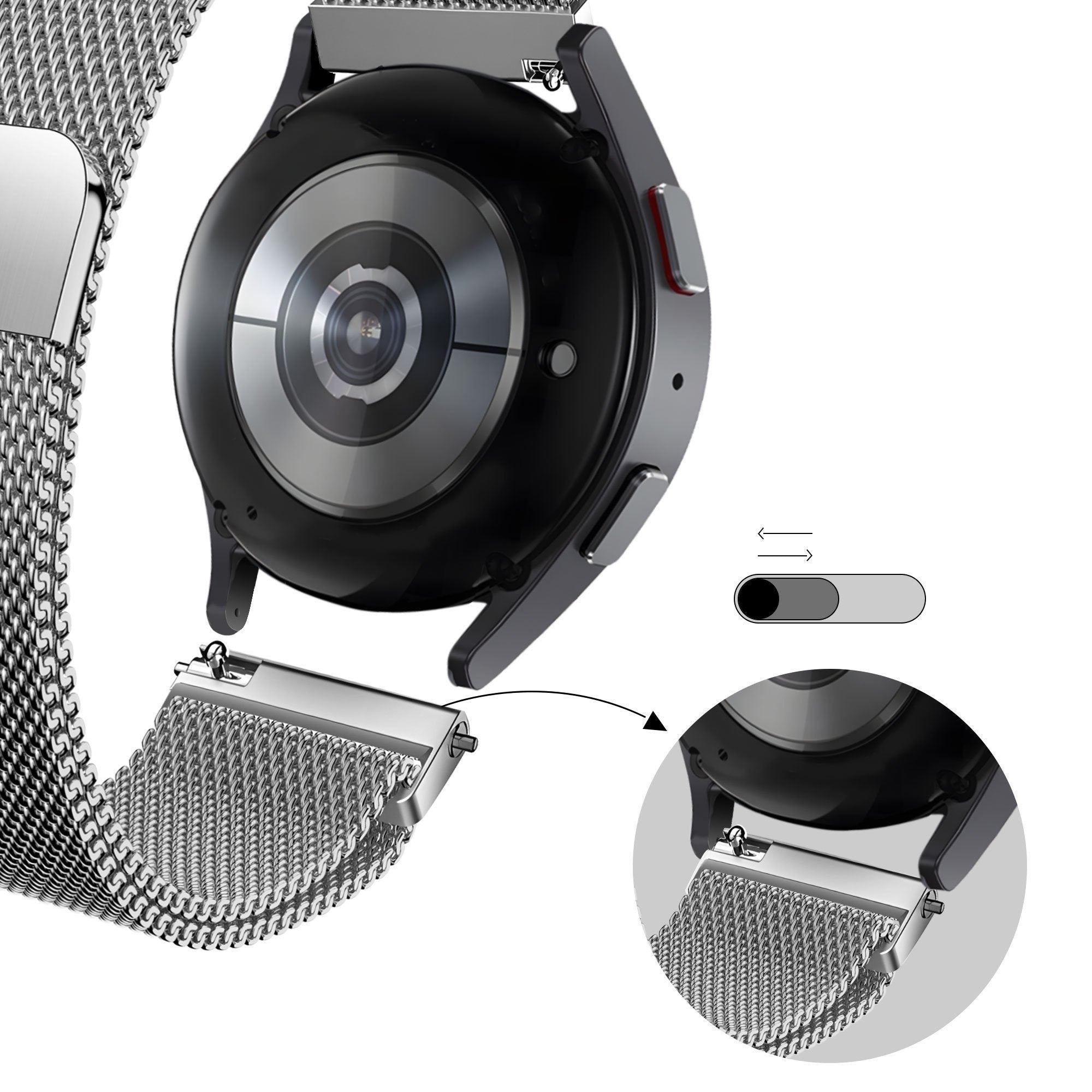 Milanese Loop horlogebandje - 22mm - Zilver