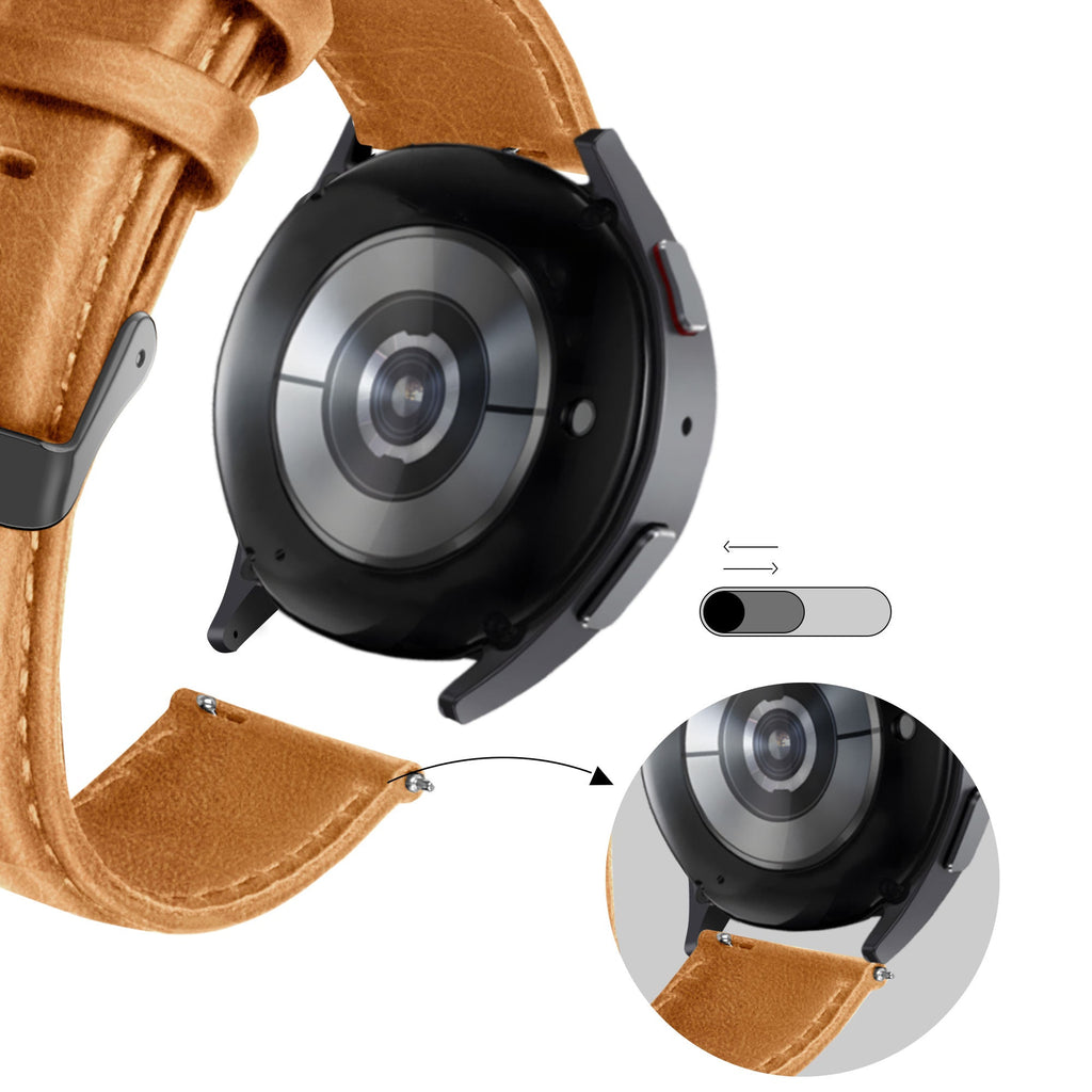 Leren Classic horlogebandje - 20mm - Bruin