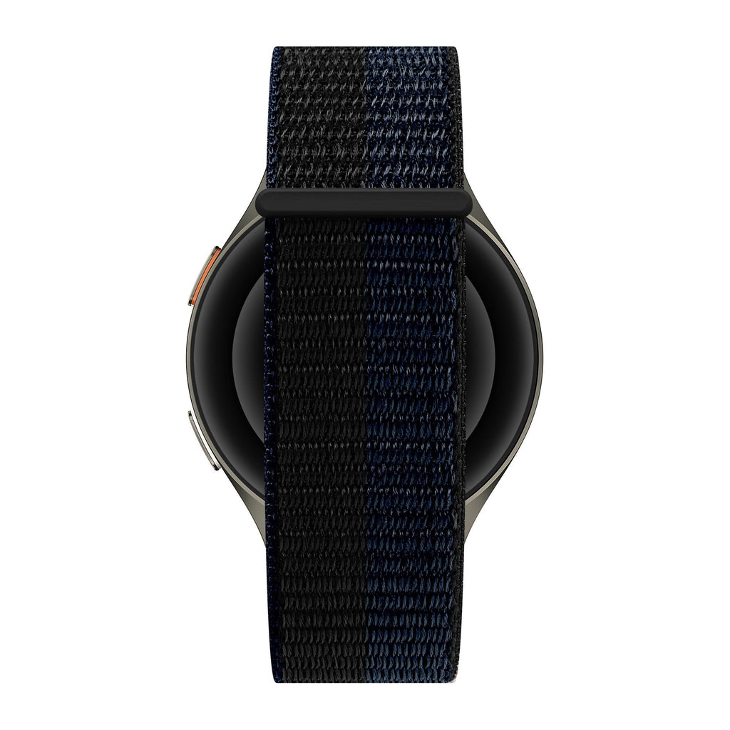 Nylon Easy fit horlogebandje - 20mm - Zwart/blauw