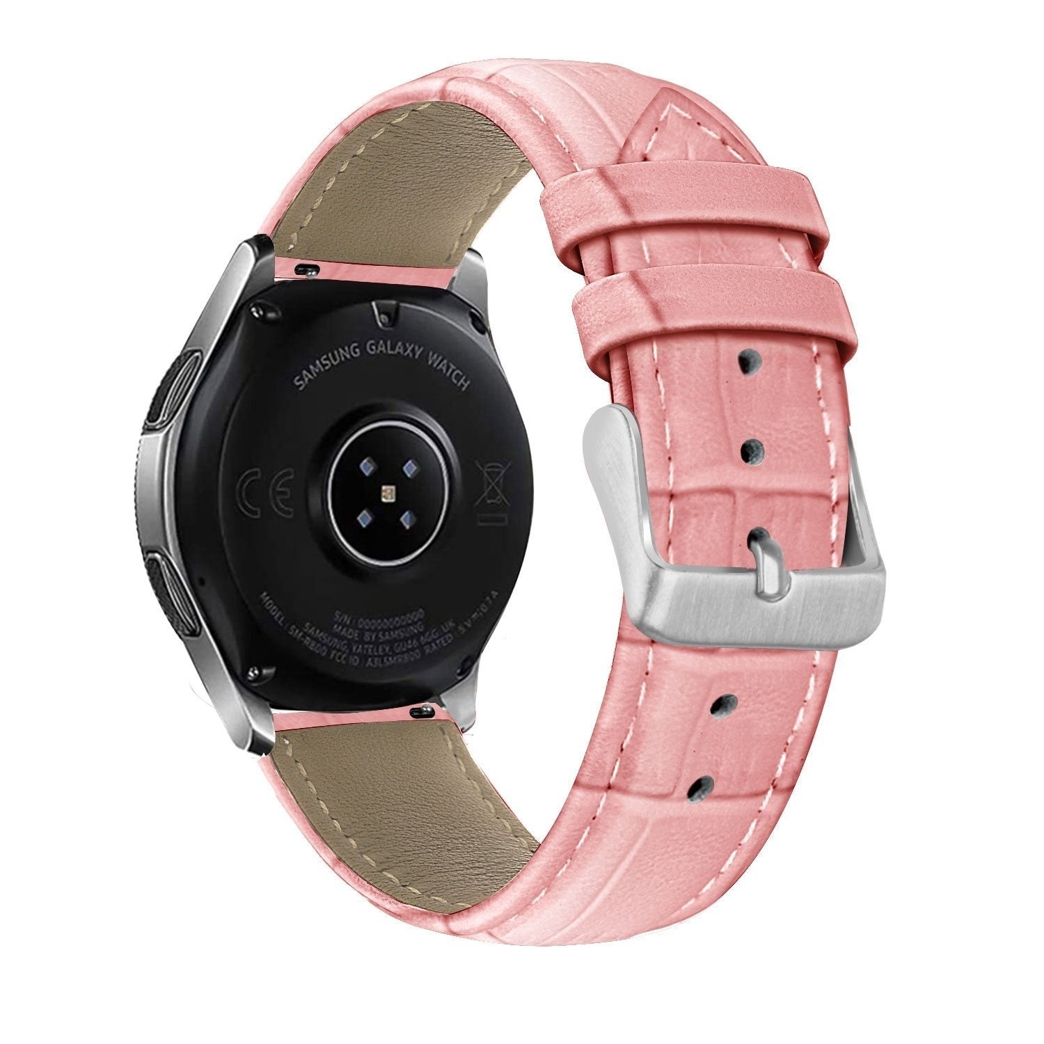 Leather Crocodile Grain horlogebandje - 20mm - Zand roze