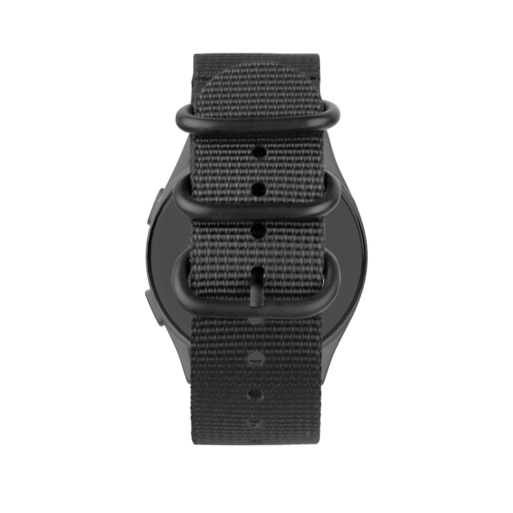 Nylon met gesp horlogebandje - 20mm - Zwart