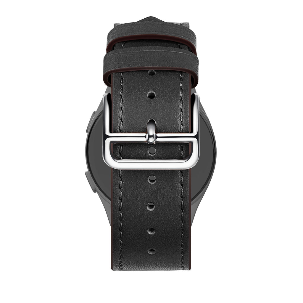 Leren Deluxe horlogebandje - 20mm - Zwart