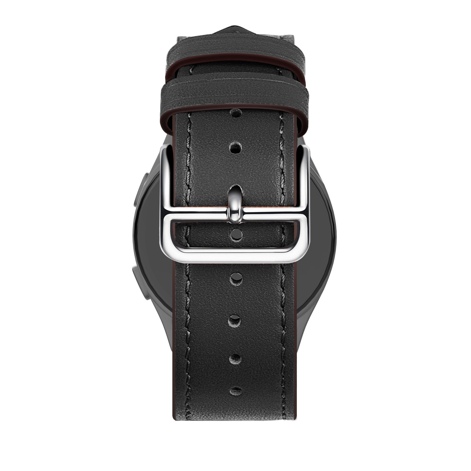 Leren Deluxe horlogebandje - 20mm - Zwart