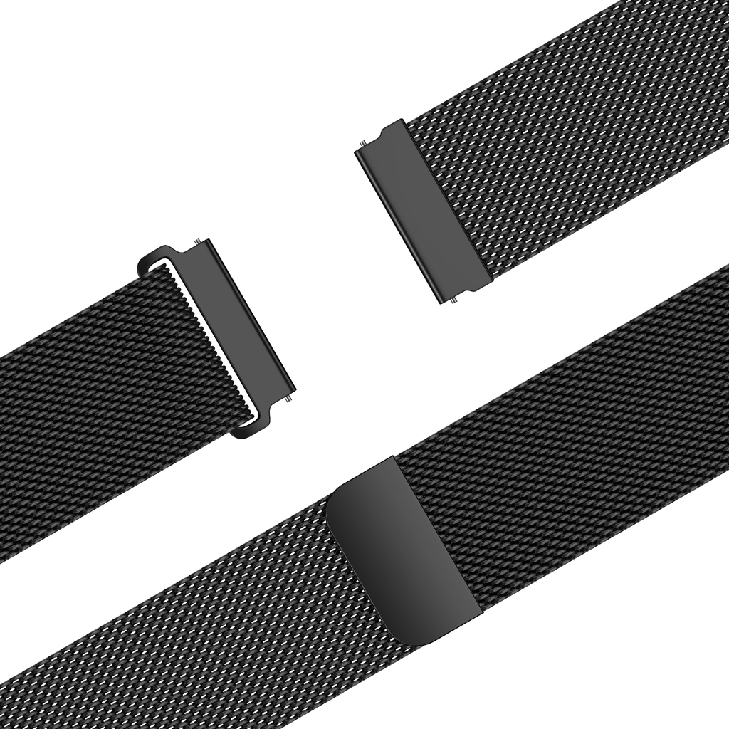 Milanese Easy Fit horlogebandje - 22mm - Zwart