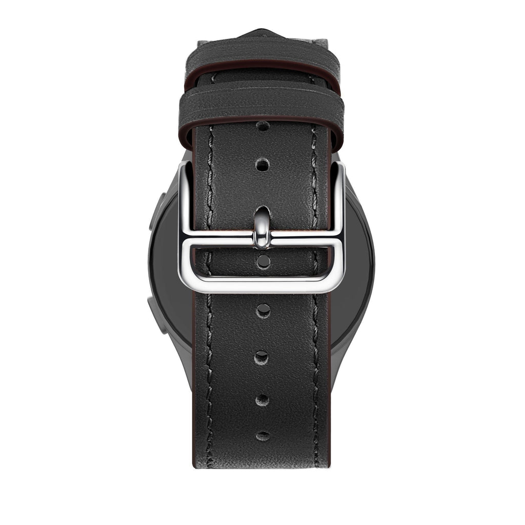 Lederen Deluxe horlogebandje - 22mm - Zwart