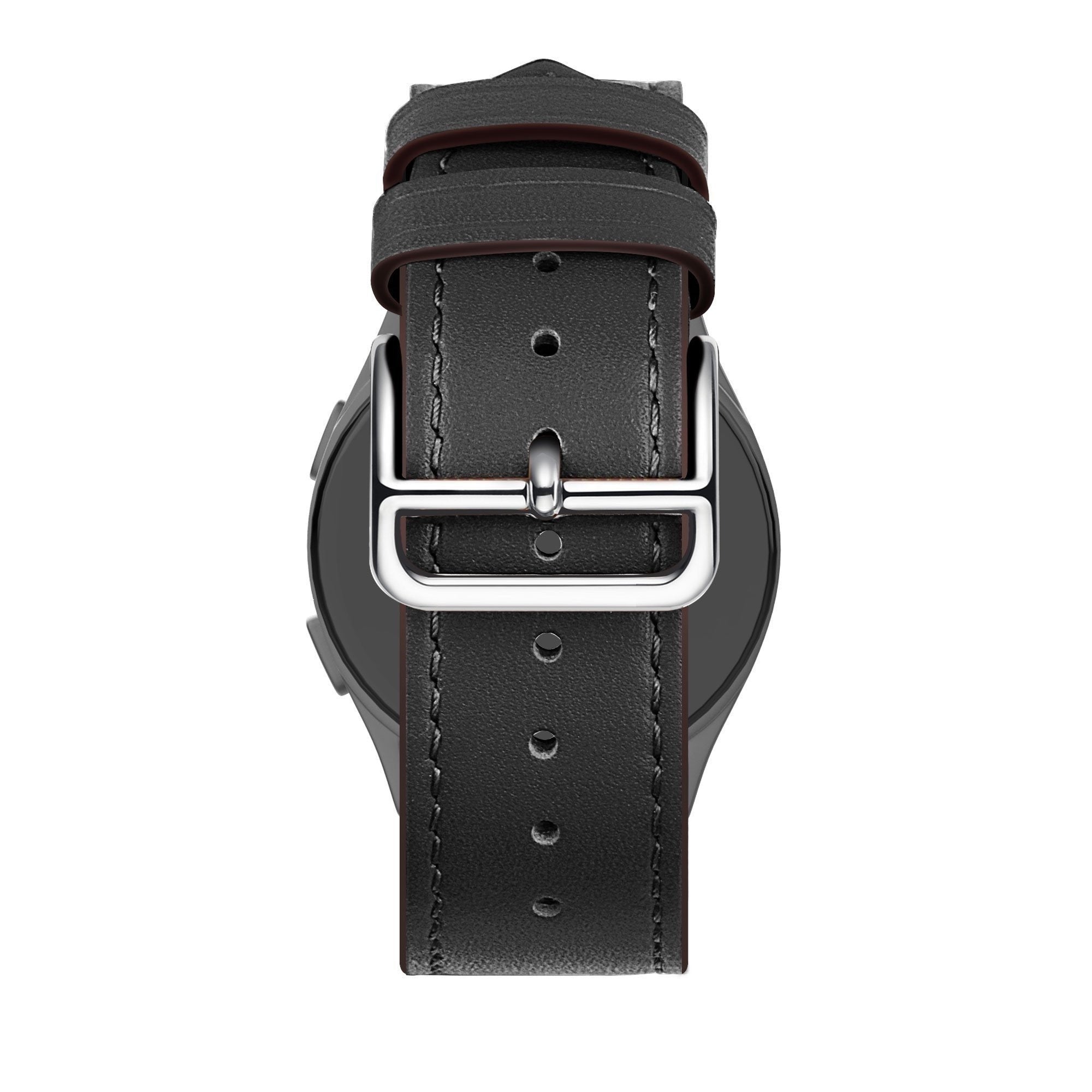 Lederen Deluxe horlogebandje - 22mm - Zwart
