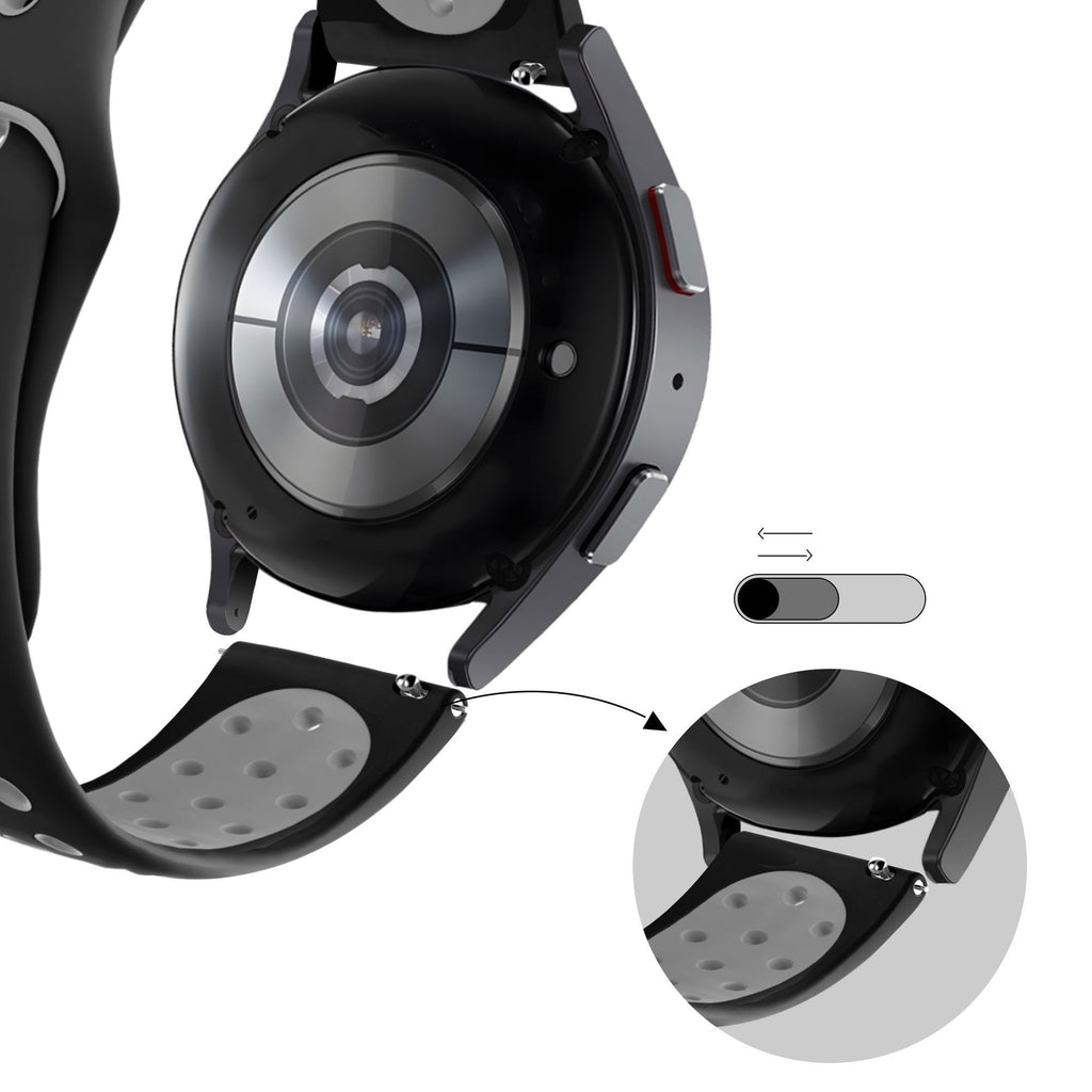 Sport Deluxe horlogebandje - 20mm - Zwart/grijs