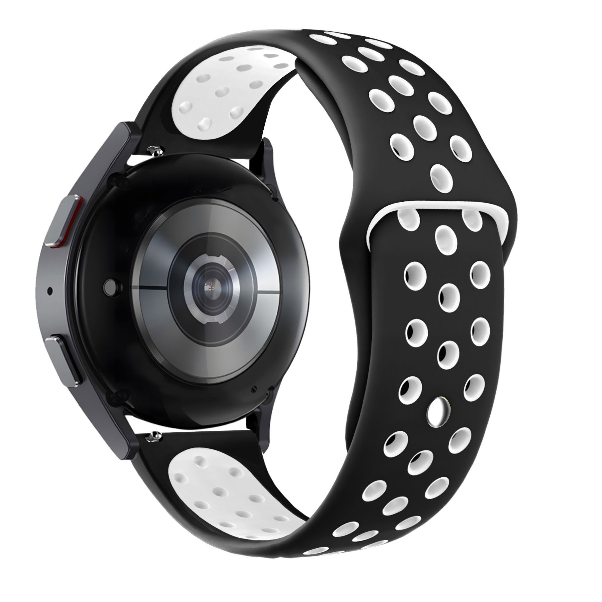 Sport Deluxe horlogebandje - 20mm - Zwart/wit