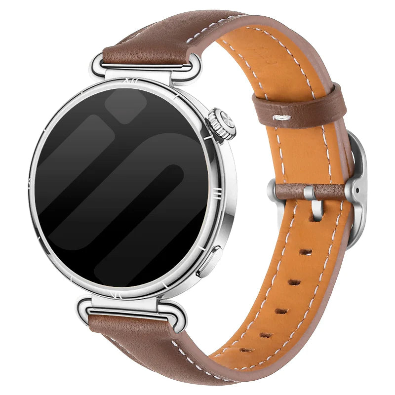 Square Leren horlogebandje - 18mm - Bruin