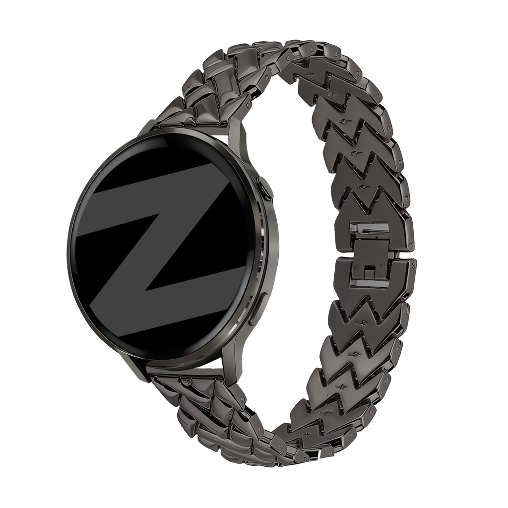 Metalen V-Type horlogebandje - 18mm - Zwart