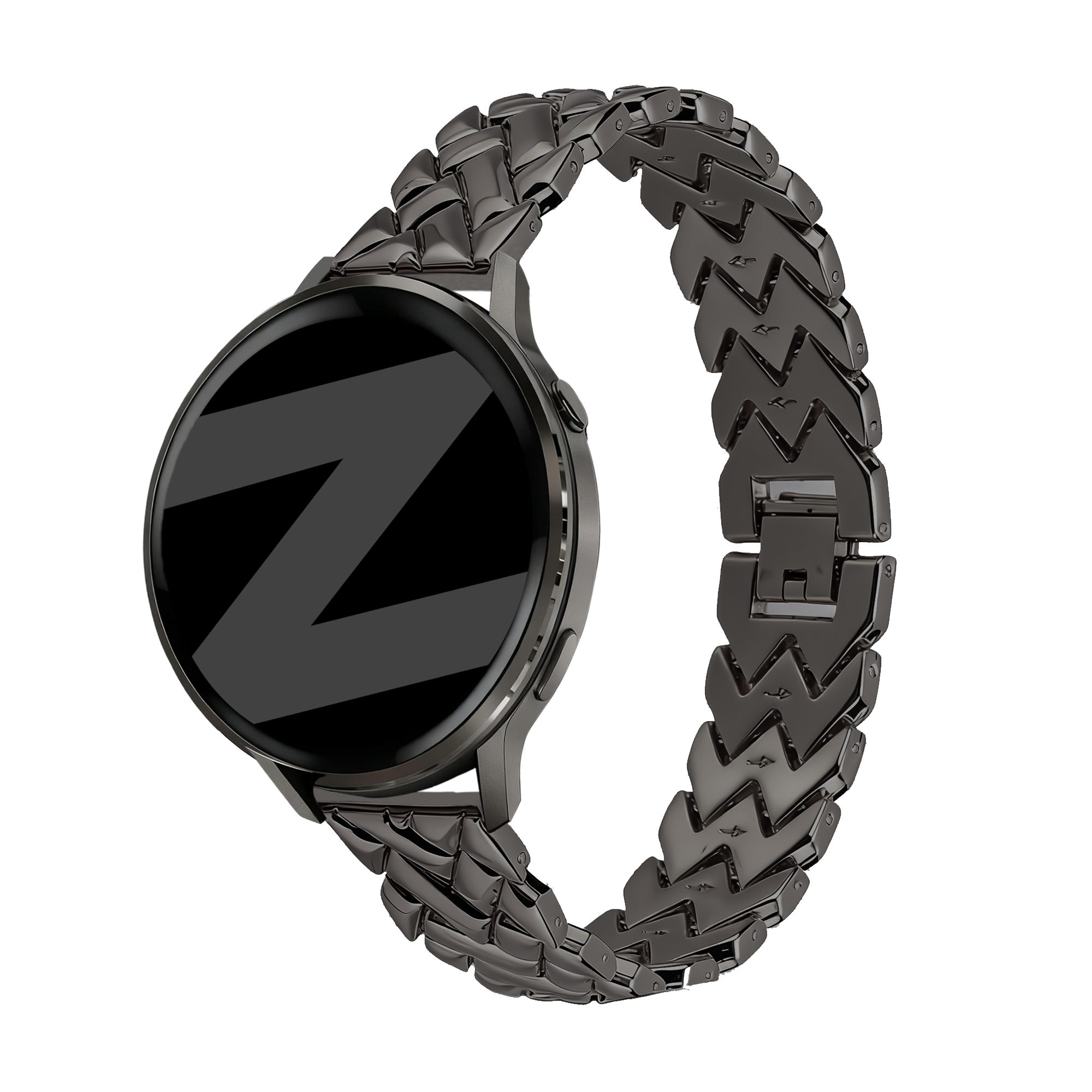 Metalen V-Type horlogebandje - 18mm - Zwart