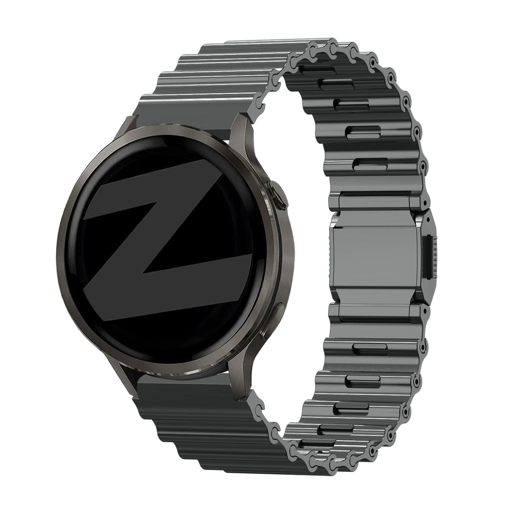 Premium Stalen Ocean horlogebandje - 22mm - Grafiet