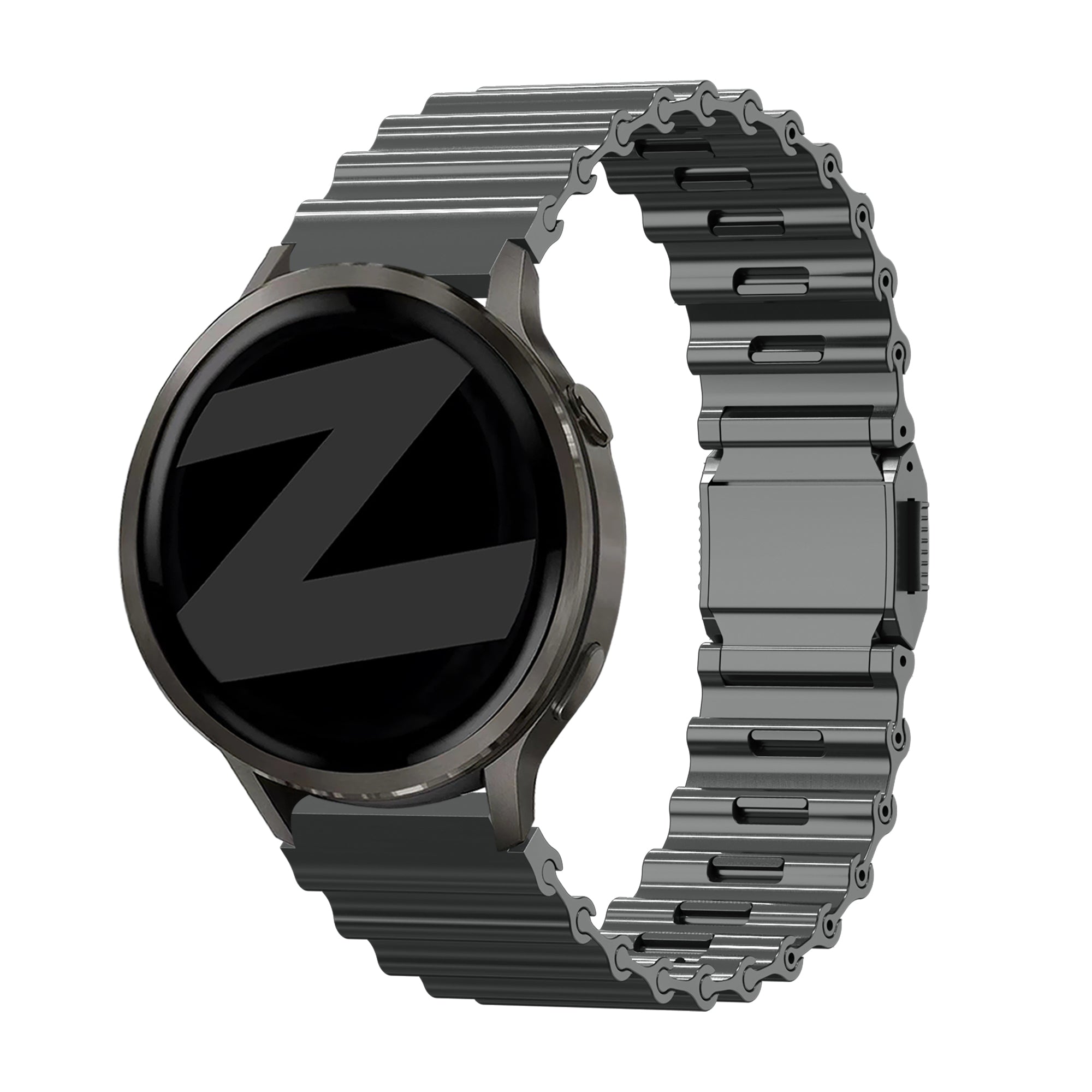 Premium Stalen Ocean horlogebandje - 22mm - Grafiet