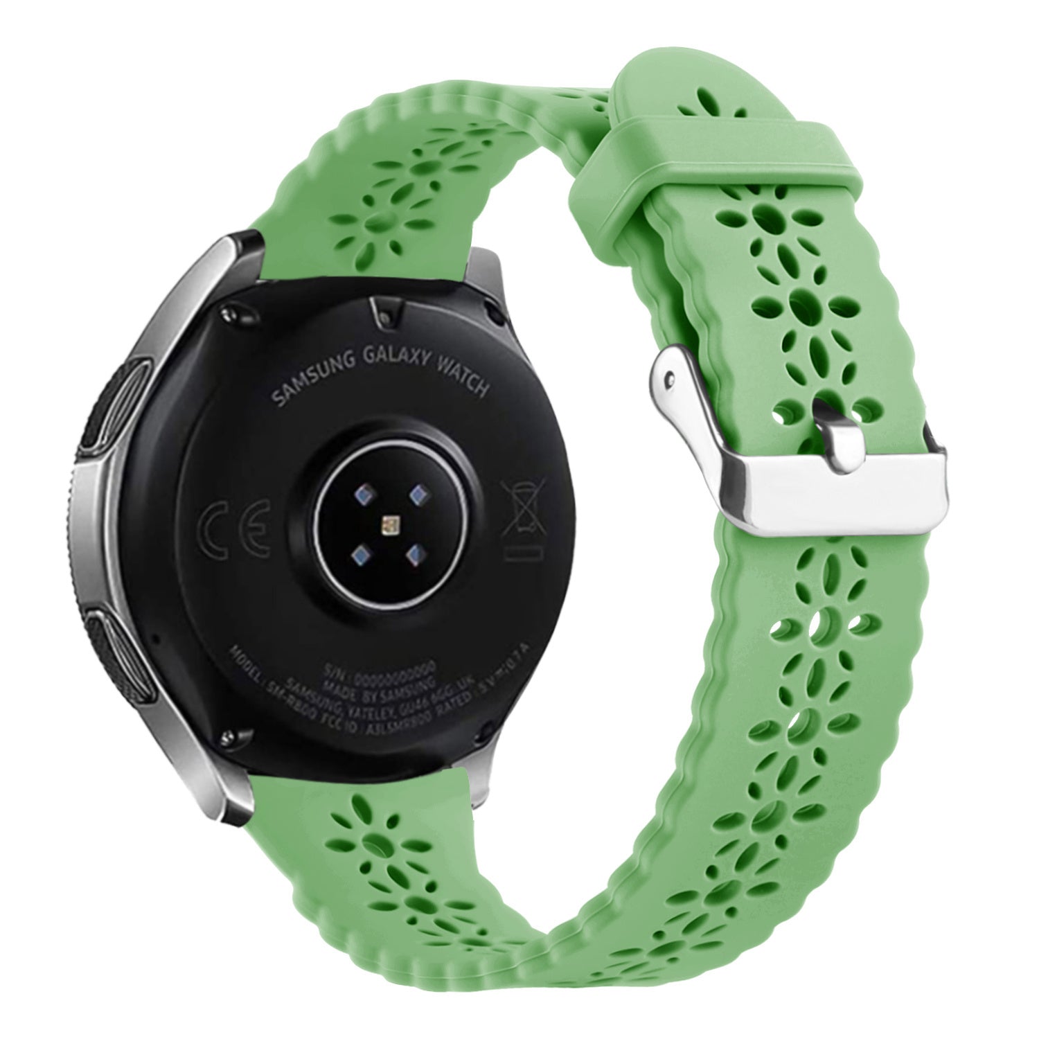 Siliconen met Patroon horlogebandje - 20mm - Groen