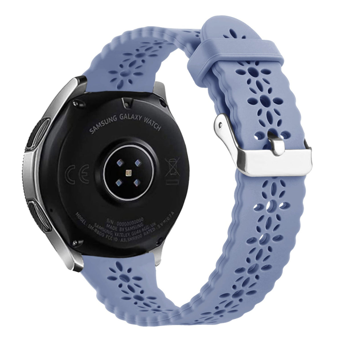 Siliconen met Patroon horlogebandje - 20mm - Lavendel grijs