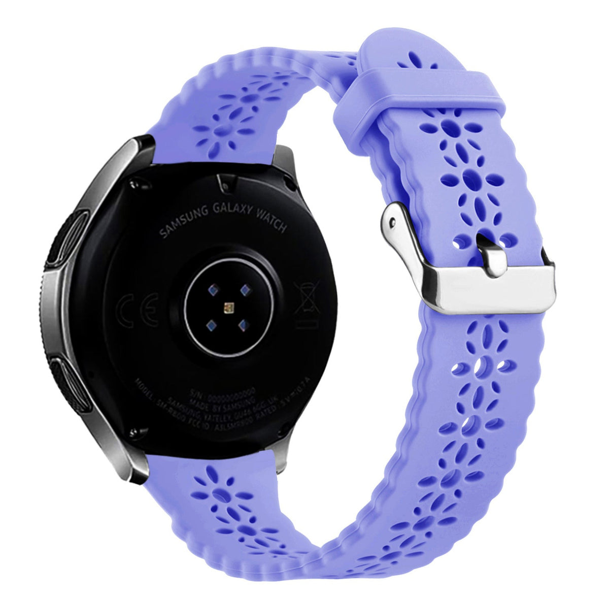 Siliconen met Patroon horlogebandje - 20mm - Lila