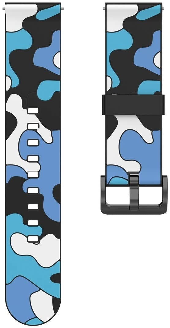 Camouflage horlogebandje - 20mm - Blauw