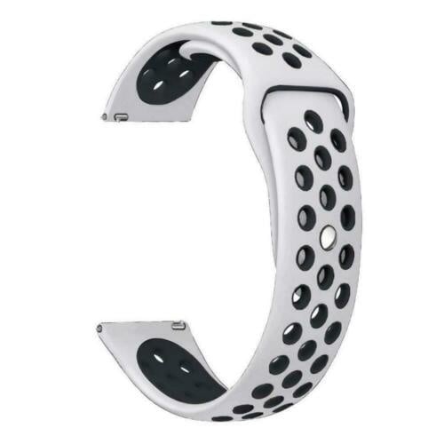 Sport horlogebandje - 20mm - Wit/zwart