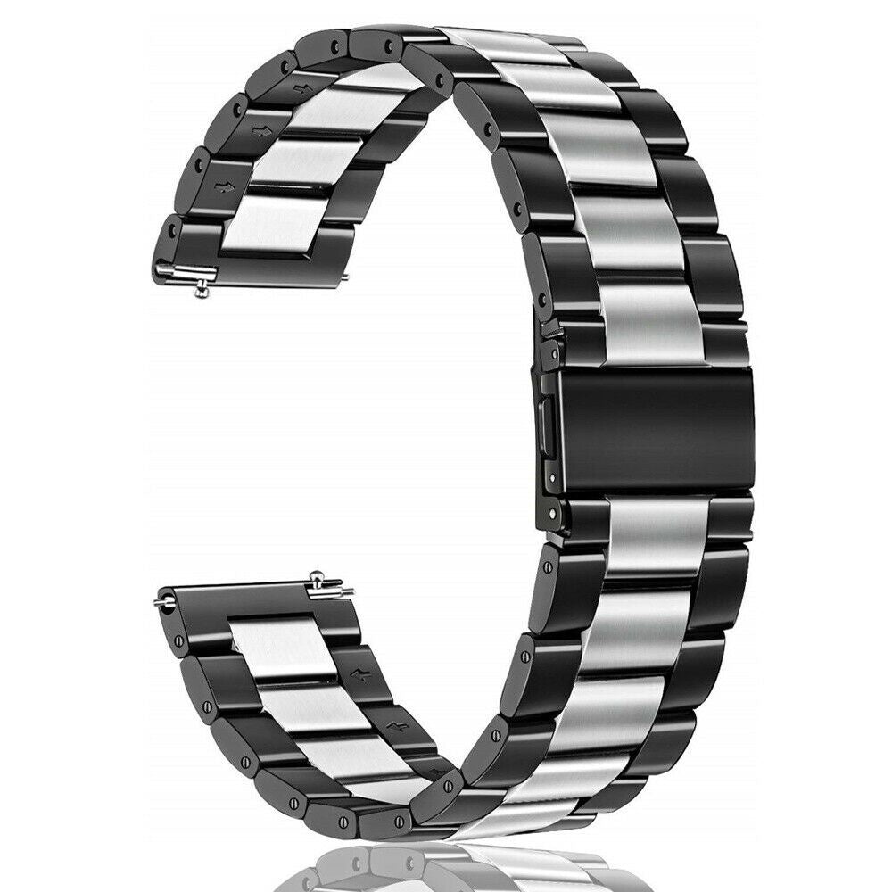 Stalen horlogebandje - 20mm - Zwart/zilver